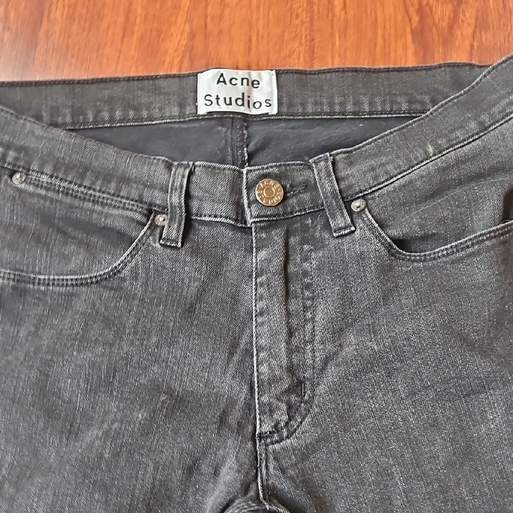 Acne Studios Max Used Cash Slim Fit Jeans - Faded Black - Size 30